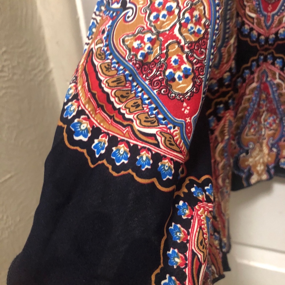 Women's Wide-Leg Printed Palazzo Pants - Black & WhiteXS - Picture 4 of 11